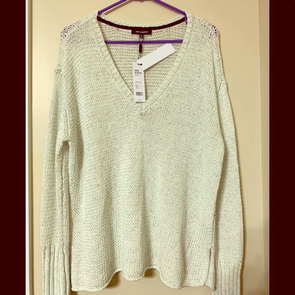 525 America V Neck Mint Multi Sweater